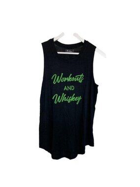Miken Flow Workouts & Whiskey Black Tank Top